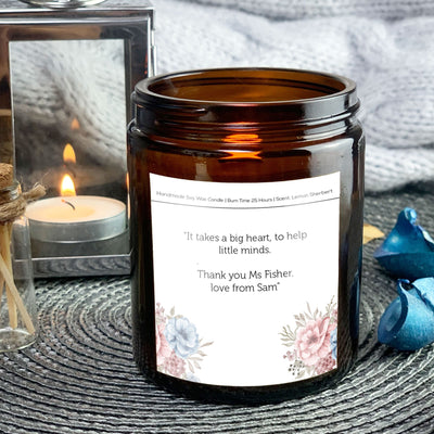 Teacher’s Candle Gift | Woodwick Candle | It takes a big heart, to help little minds