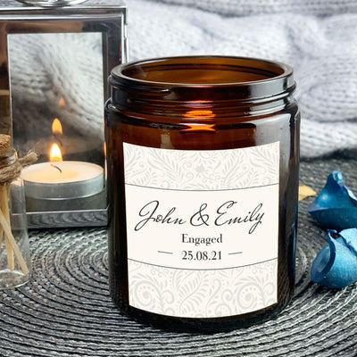 Engagement Gift Crackling Candle | Woodwick Candle | Personalised Candle Gift