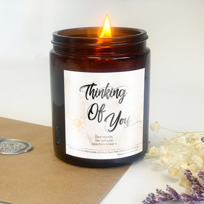 Personalised Get Well Soon Candle Gift - Design Thinking of you