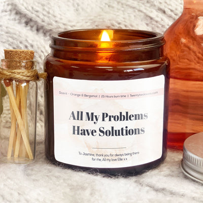Affirmation Candle Gift | Woodwick Candle | All my problems have solutions