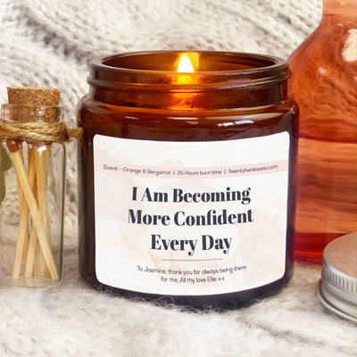 Affirmation Candle Gift | Woodwick Candle | I am becoming more confident everyday