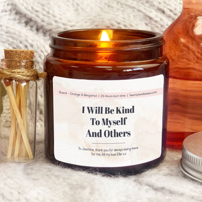 Affirmation Candle Gift | Woodwick Candle | I will be kind to myself and others