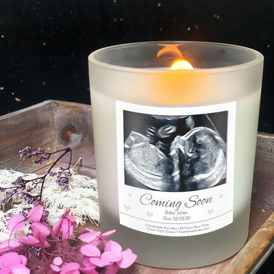 Baby Scan Gift Candle Frosted | Woodwick Candle | Candle Gift