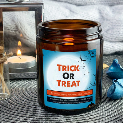 Halloween Gift Trick or Treat Candle | Woodwick Candle | Personalised Candle Gift