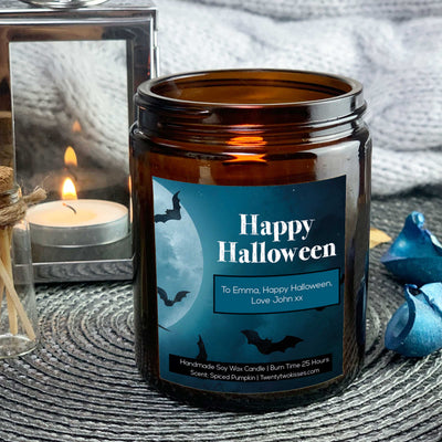 Happy Halloween Personalised Gift Candle | Woodwick Candle | Personalised Candle Gift