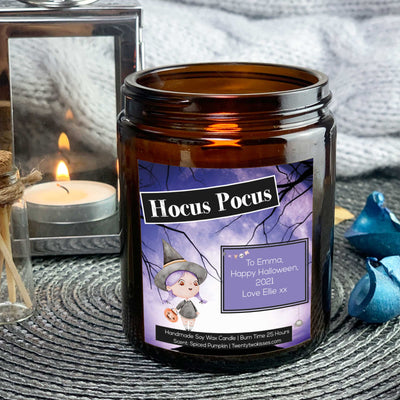 Hocus Pocus Halloween Gift Candle | Woodwick Candle | Personalised Candle Gift