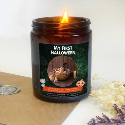 My First Halloween Gift Scented Candle | Woodwick Candle | Personalised Candle Gift