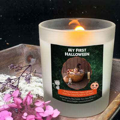 Scented Candle My first Halloween Gift | Woodwick Candle | Personalised Candle Gift