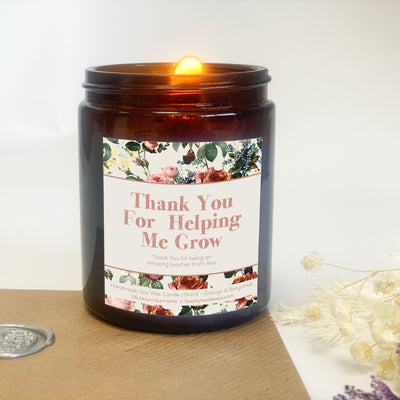 Teacher Candle Gift Satin Rose | Woodwick candle gift | twentytwokisses