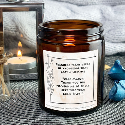 Teacher’s Candle Gift | Woodwick Candle | Teachers plant seeds of knowledge that last a lifetime 