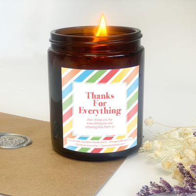 Thanks for everything Candle Rainbow Track | Woodwick candle gift | twentytwokisses