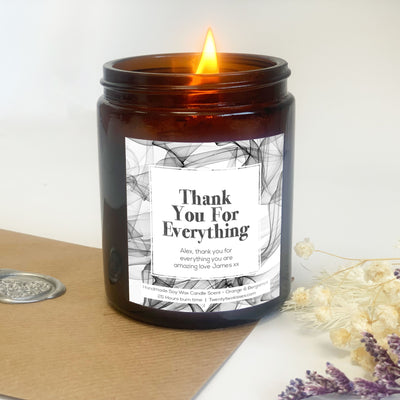 Thank you for everything Candle Black Smoke | Woodwick candle gift | twentytwokisses