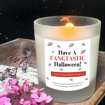 Wood Wick Candle Have a Fangtastic Halloween (Frosted) | Woodwick Candle | Personalised Candle Gift