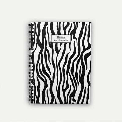 52 Week Appointment Book Zebra | Personalised Gifts | TwentyTwoKisses